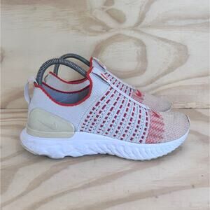 Nike -React Phantom Run Flyknit 2 -Running -White/Red -Women's -7.5 - DH0130-600